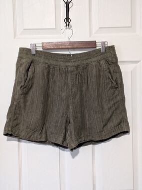 Women's Olive Green Casual Elastic Waist Shorts